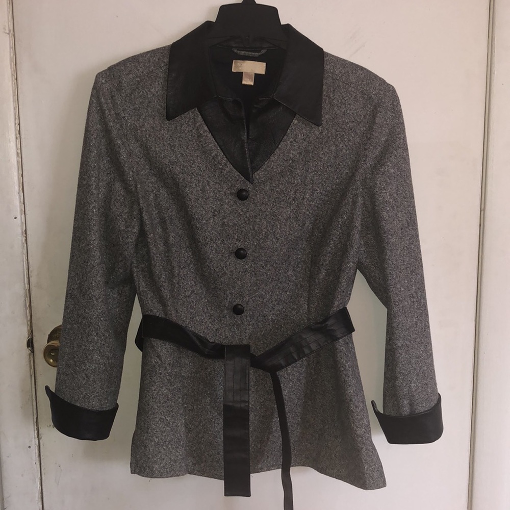 THREE PIECE WOOL SET TWEED JACKET PANTS AND SKIRT